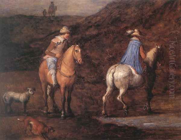 Travellers on the Way [detail: 1] Oil Painting by Jan The Elder Brueghel