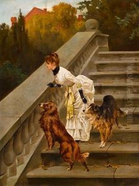 Waiting For Master Oil Painting by Arthur Wardle