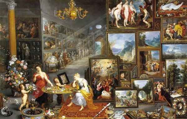 Allegory of Sight and Smell Oil Painting by Jan The Elder Brueghel