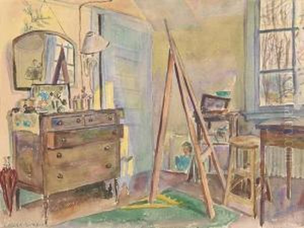 Corner Of Laura Wheeler Waring's Studio, Cheyney Oil Painting by Laura Wheeler Waring