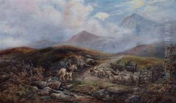 Sheep Drover Oil Painting by William Henry Waring