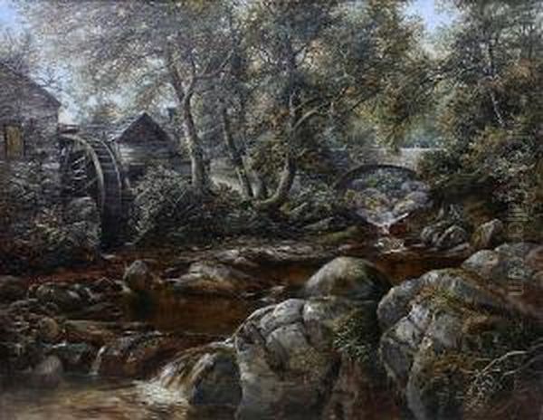 Near Dolgelly, North Wales Oil Painting by William Henry Waring