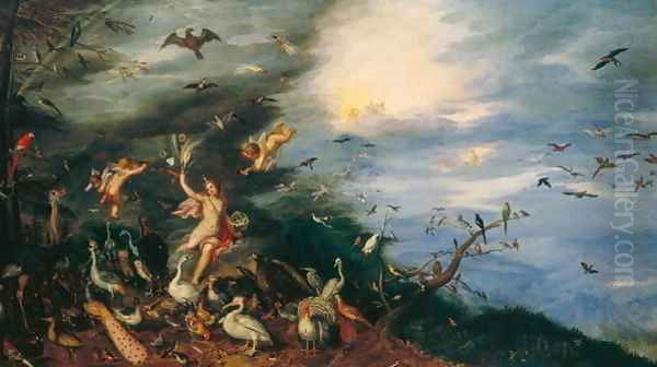 Air Allegories of the Four Elements Oil Painting by Jan The Elder Brueghel