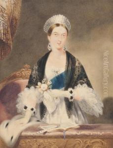 Portrait Of Queen Victoria Oil Painting by William Warman