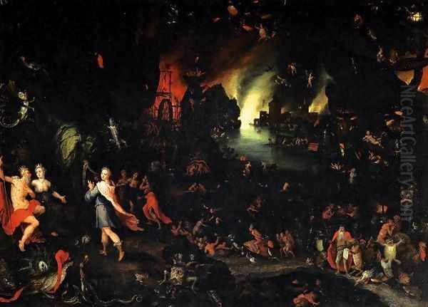 Orpheus in the Underworld Oil Painting by Jan The Elder Brueghel