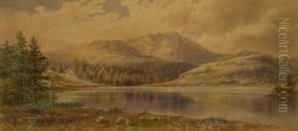 Tarn Hows Oil Painting by Ebenezer Alfred Warmington