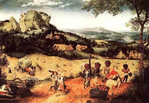 Haymaking (July) 1565 Oil Painting by Jan The Elder Brueghel