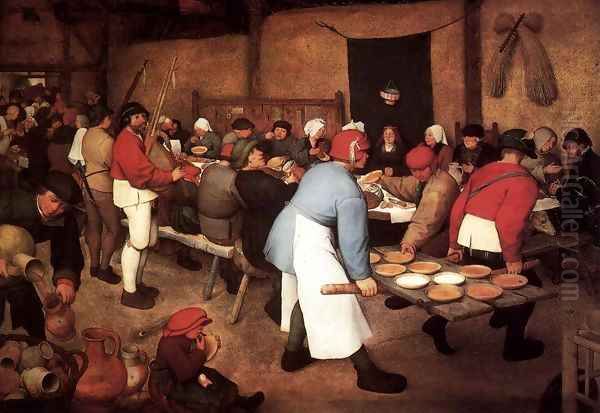 Peasant Wedding 1567 Oil Painting by Jan The Elder Brueghel