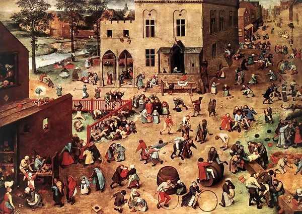 Children's Games 1559-60 Oil Painting by Jan The Elder Brueghel