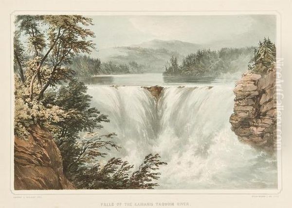 Falls Of The Kamanis Taquoih River [kakabeka Falls, Near Thunder Bay, Ontario]. Oil Painting by Henry James, Colonel Warre