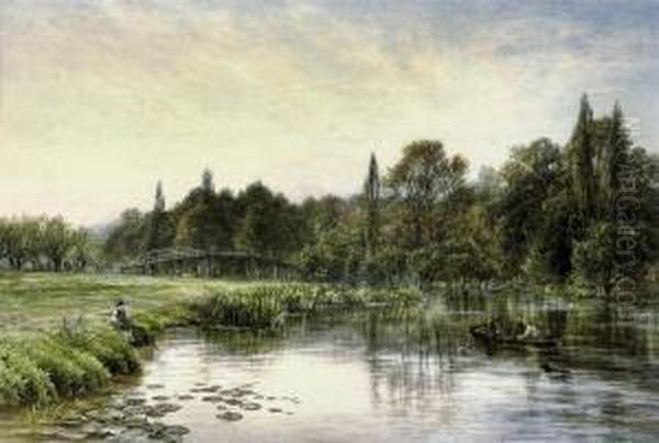 Hurley Bridge, Upper Thames Oil Painting by Edmund George Warren