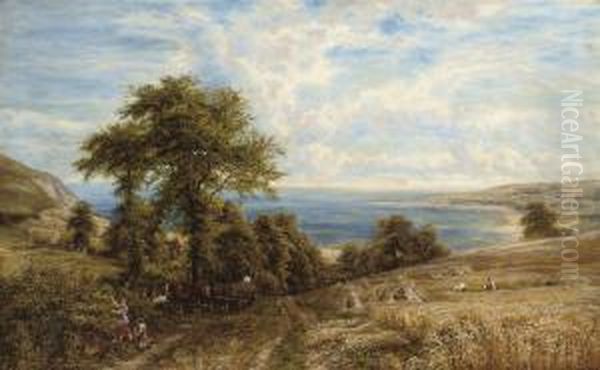 Harvesting On The Coast Oil Painting by Edmund George Warren