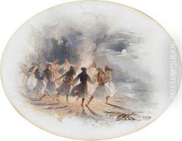 The Dance Of The Palikars Oil Painting by Henry Warren