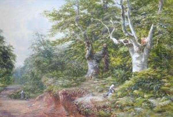 Old Beeches Near Windsor Oil Painting by Henry Warren