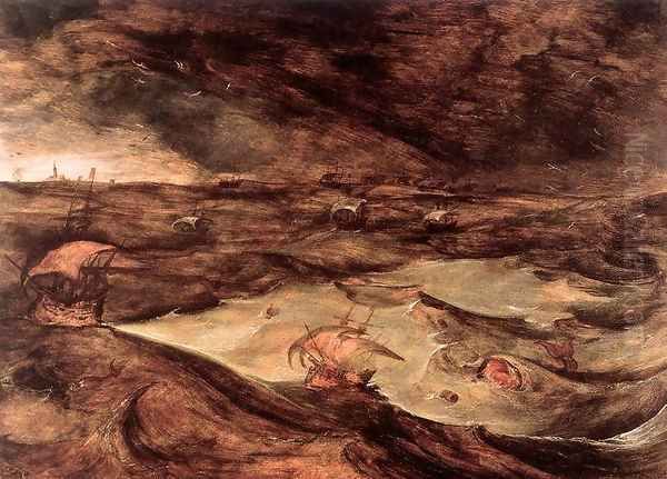 Storm at Sea 1568 Oil Painting by Jan The Elder Brueghel