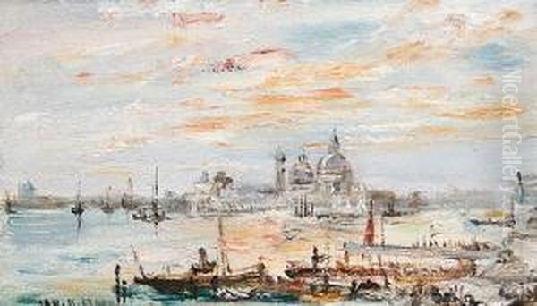 A Pair Of Venetian Scenes Oil Painting by Andrew W. Warren