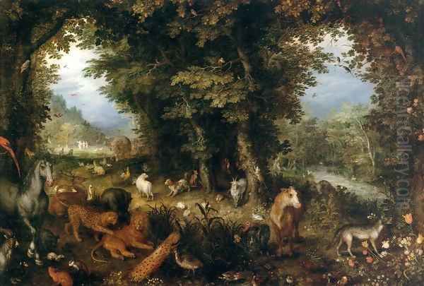 Earth (The Earthly Paradise) Oil Painting by Jan The Elder Brueghel