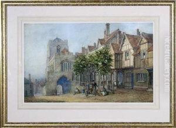 Lord Leycester's Hospital, Warwick Oil Painting by Louis Absolon Warwick