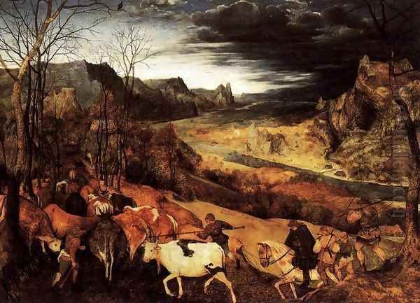 The Return of the Herd (November) 1565 Oil Painting by Jan The Elder Brueghel