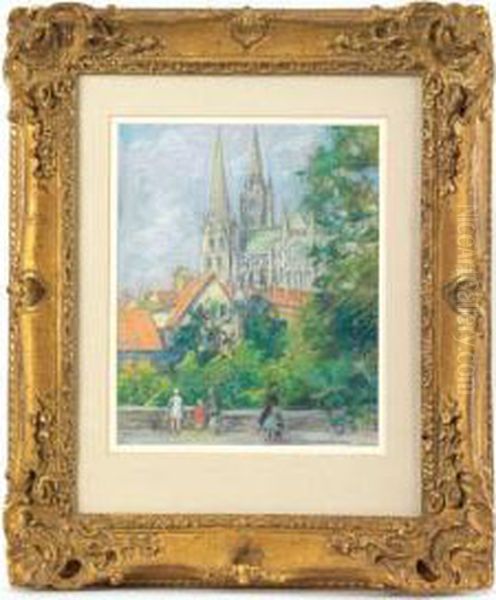 The Cathedral Of Chartres Oil Painting by Elizabeth Fisher Washington