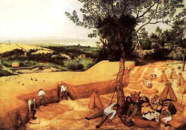 The Corn Harvest (August) 1565 Oil Painting by Jan The Elder Brueghel