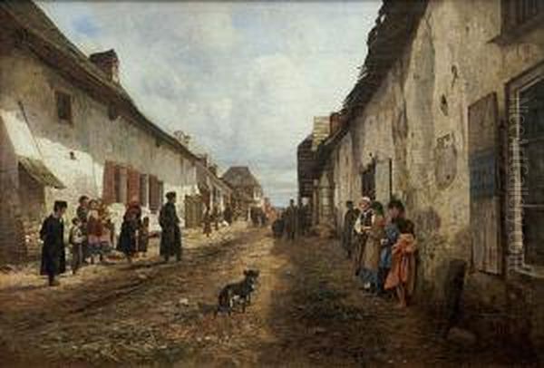 Miasteczko Na Kresach (stetl) Oil Painting by Franciszek Wastkowski