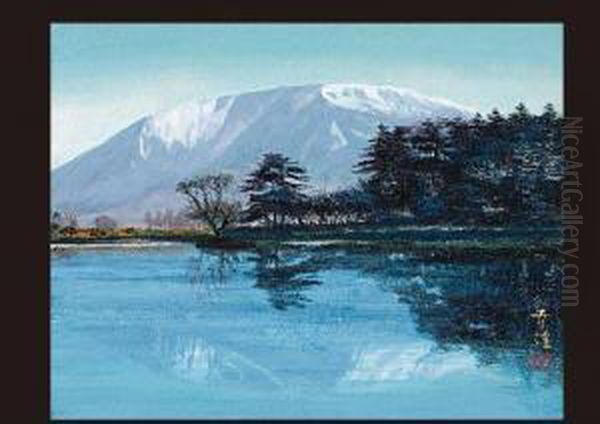 Remaining Snow In Mt. Ibuki Oil Painting by Yuko Watanabe