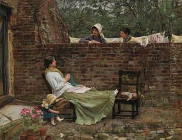 Gossip Oil Painting by John William Waterhouse