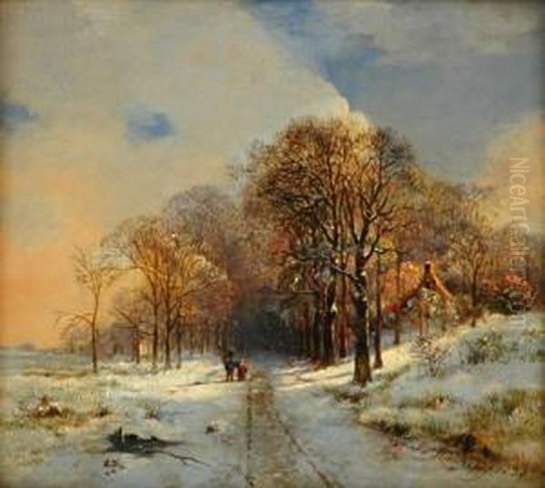 Walking Home Oil Painting by Joannes Petrus Waterloo