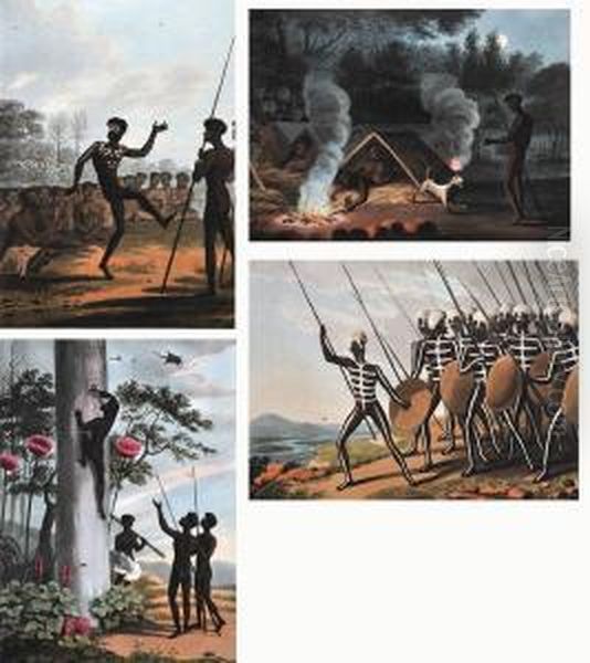 Field Sport Of The Native Inhabitants Of New South Wales Oil Painting by John Heaviside Clark