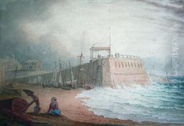 A Scene On The Shore At Broadstairs Oil Painting by John Heaviside Clark