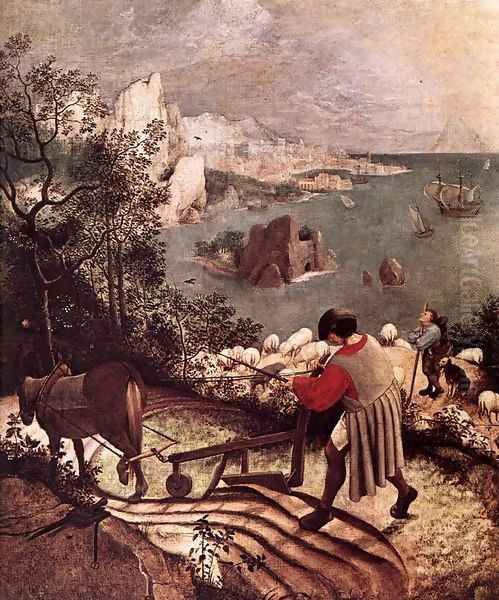 Landscape with the Fall of Icarus (detail) 1555 Oil Painting by Jan The Elder Brueghel