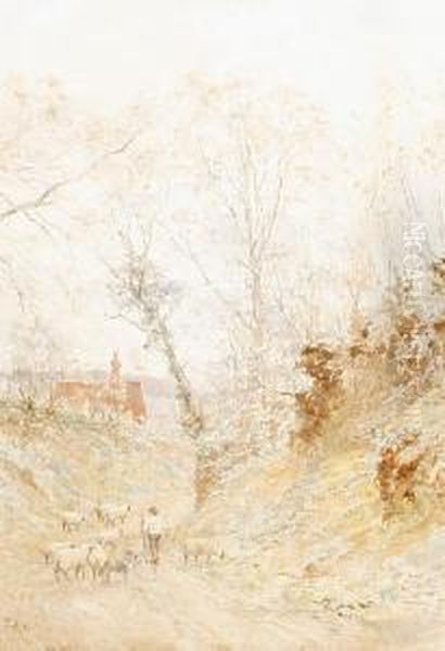 'road To St Martha's Chapel, Guildford' Oil Painting by Ernest Albert Waterlow