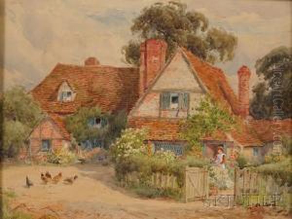 A Bit Of Rural England Oil Painting by Alfred A. Waters