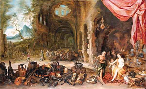 Venus at the Forge of Vulcan Oil Painting by Jan The Elder Brueghel