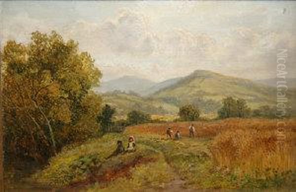 The Harvesters Oil Painting by Bartholomew Colles Watkins