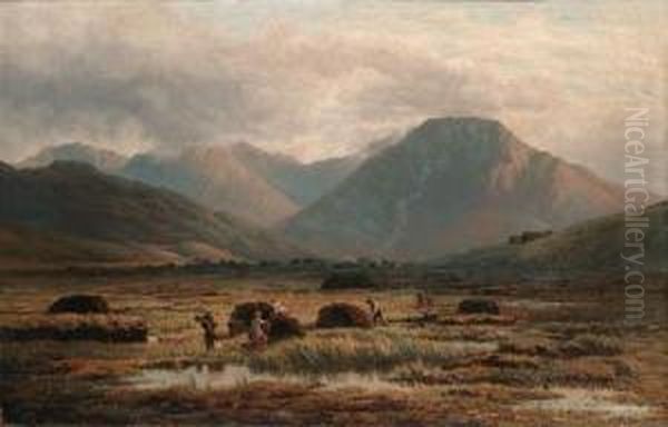 Peat Bog, Letterfrack, Connemara Oil Painting by Bartholomew Colles Watkins