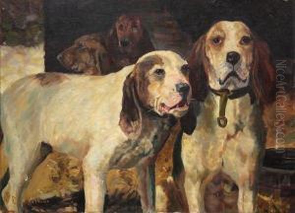 The Winchester Dogs Oil Painting by Espar Lair Watkins