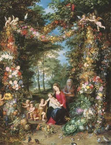 The Virgin and Child with the Infant Saint John the Baptist Oil Painting by Jan The Elder Brueghel