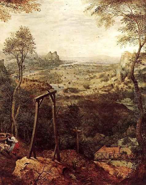 Magpie on the Gallow (detail) 1568 Oil Painting by Jan The Elder Brueghel