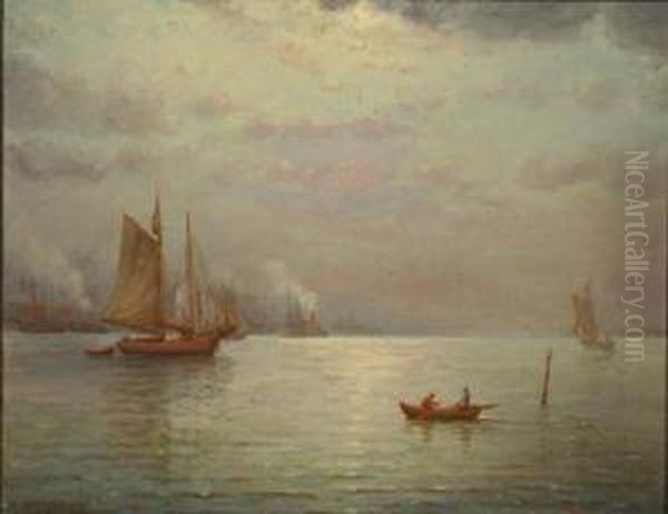 Early Morning On The Chesapeake Bay Oil Painting by Charles A. Watson