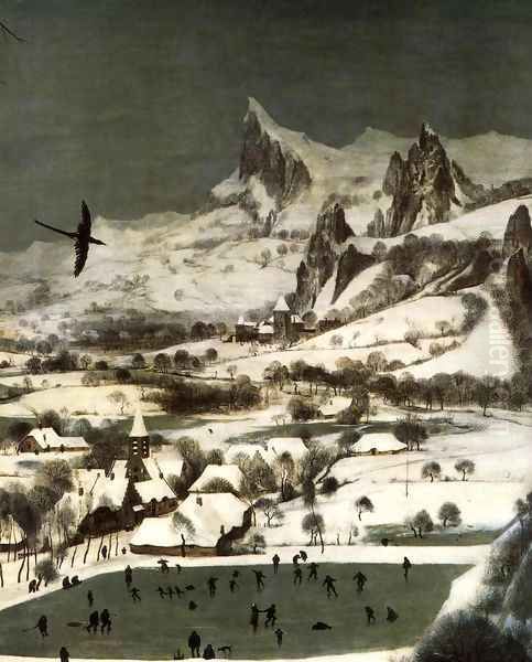 The Hunters in the Snow (detail) 1565 Oil Painting by Jan The Elder Brueghel