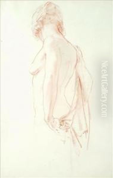 Study Of A Female Nude Oil Painting by Harry Watson