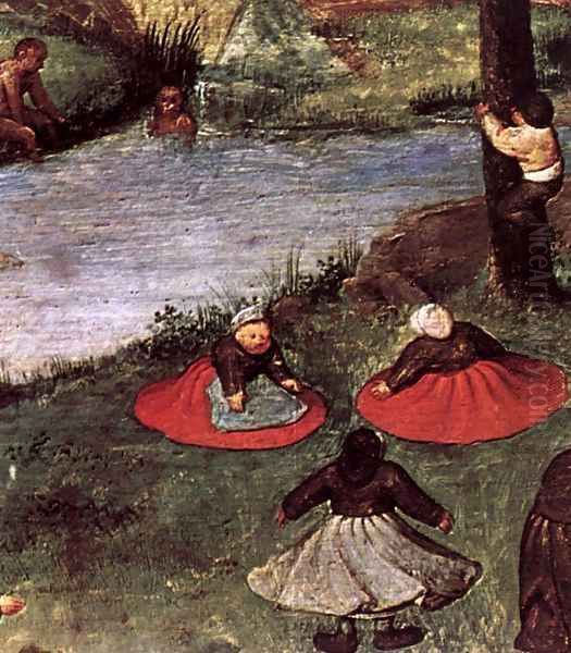 Children's Games (detail) 1559-60 3 Oil Painting by Jan The Elder Brueghel