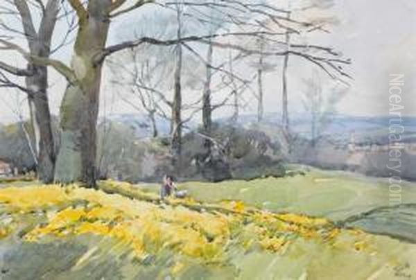 Daffodils At Lady Dixon Park Oil Painting by James Watson