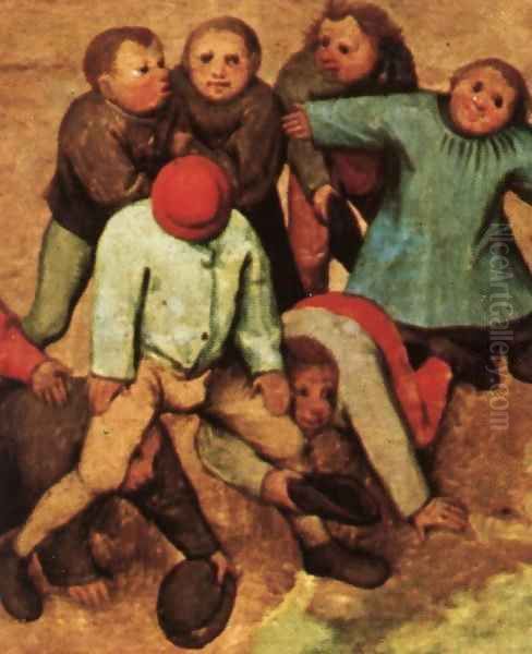 Children's Games (detail) 1559-60 7 Oil Painting by Jan The Elder Brueghel