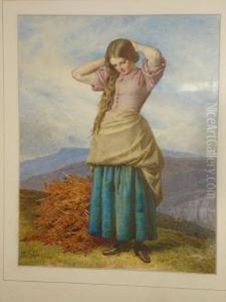 Maiden On A Moorland Oil Painting by John Dawson Watson