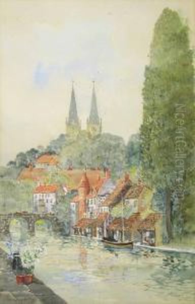 St Lo, Normandy Oil Painting by Paul Fletcher Watson