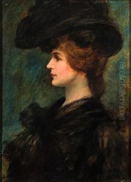 Portrait Of A Lady Oil Painting by Cecil Watson Quinnell