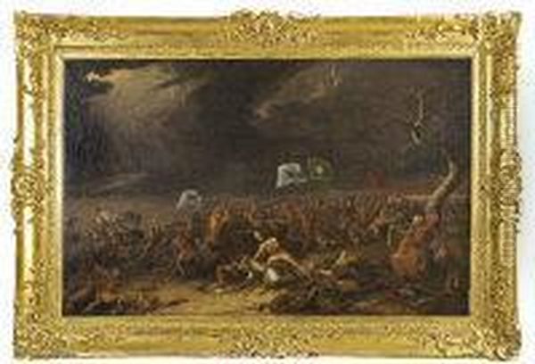 The Battle Of Clontarf Oil Painting by Samuel Watson